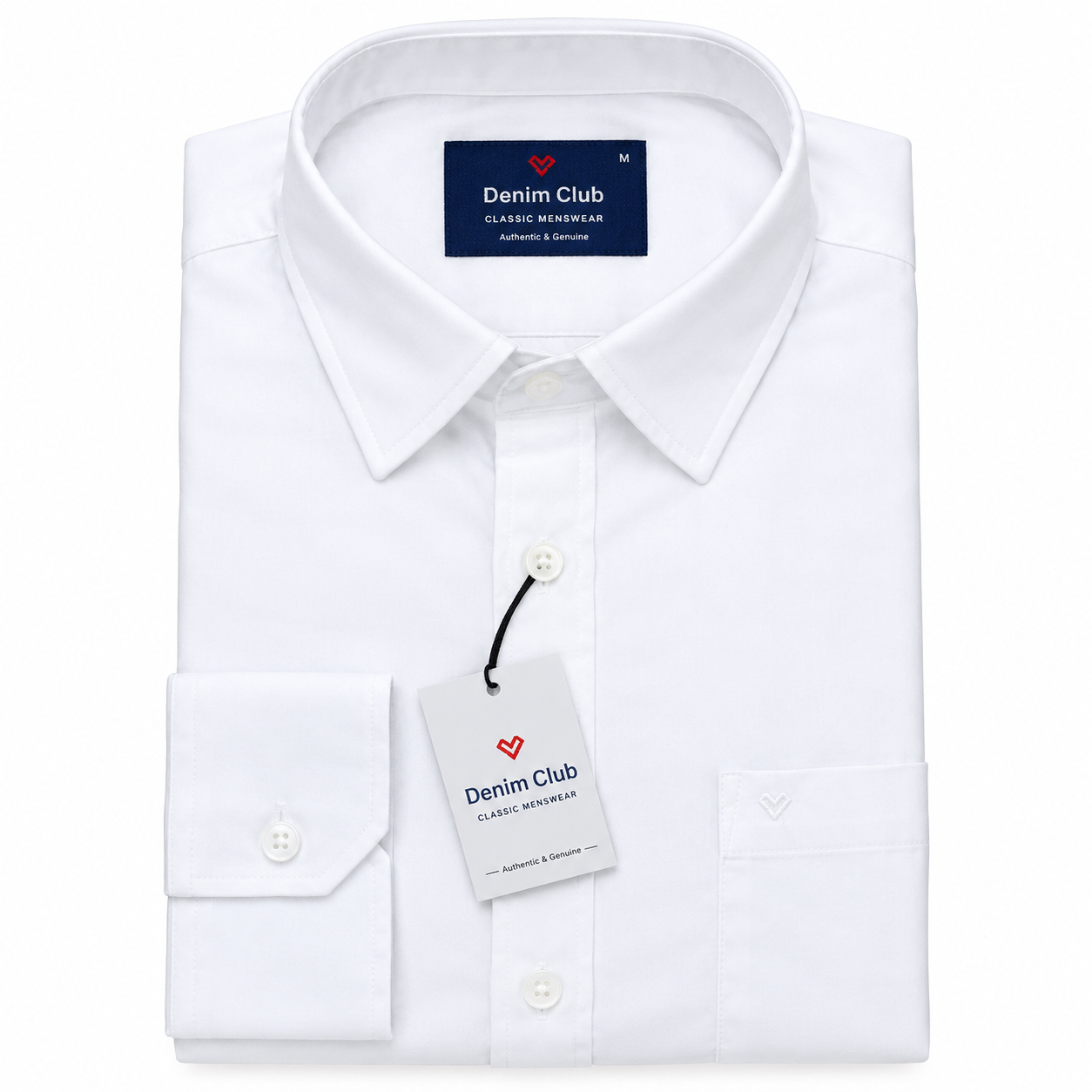 Crisp Folded White Cotton Club Shirt